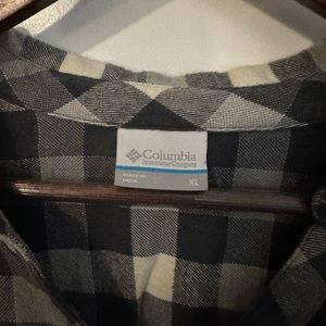 Charcoal Gray and White Plaid Columbia Flannel